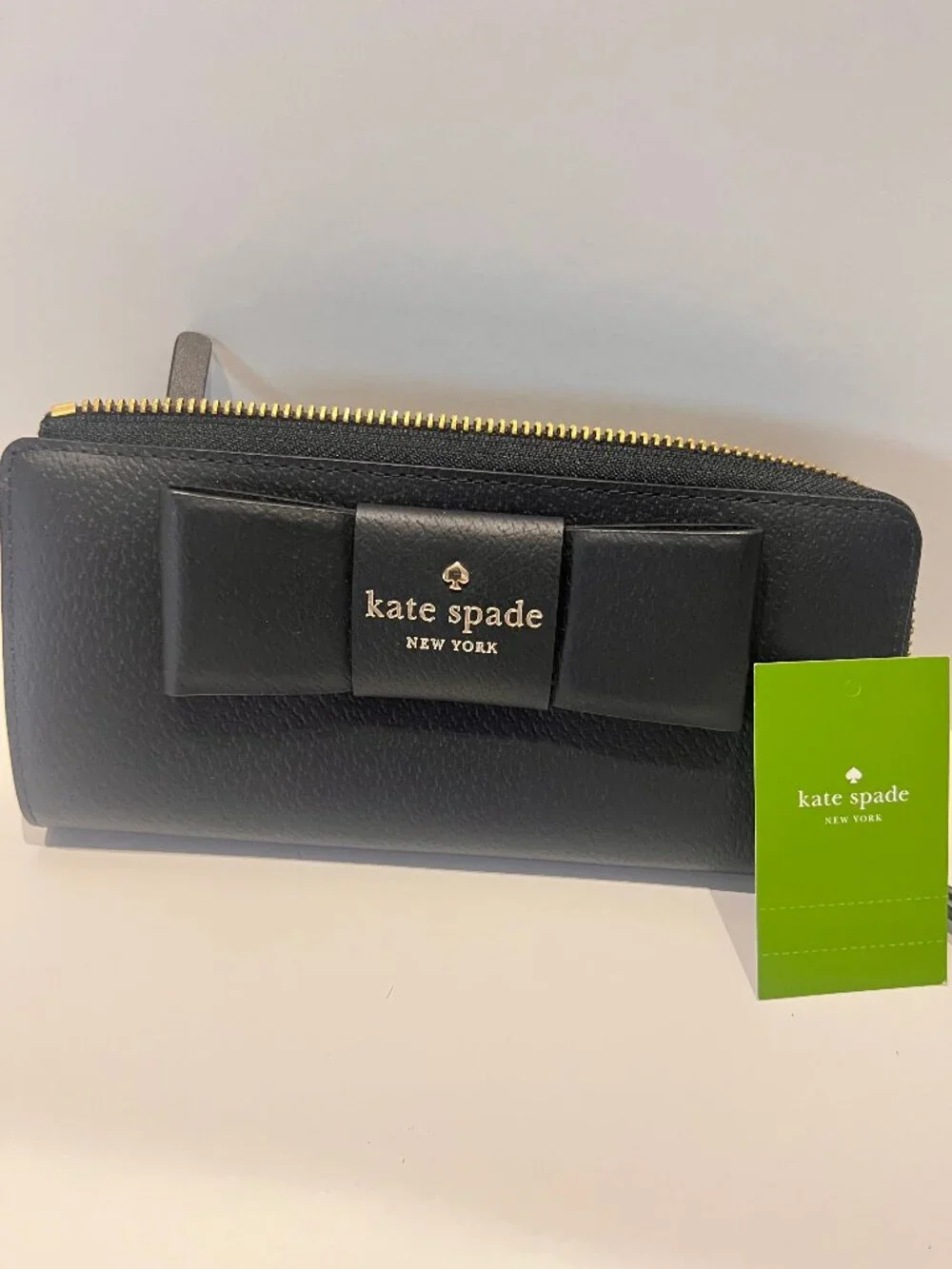 Kate Spade Robinson Street Nisha Black Leather Wallet with Bow -NWT